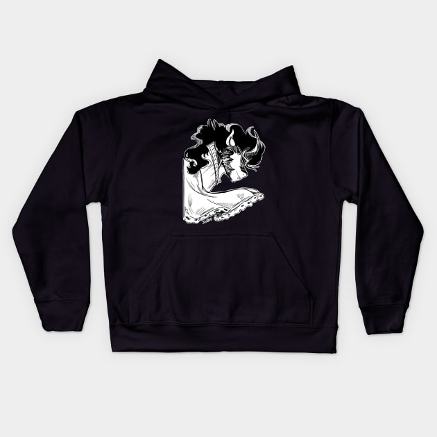 (B/W) In The Dark Of The Night Kids Hoodie by InkPotts